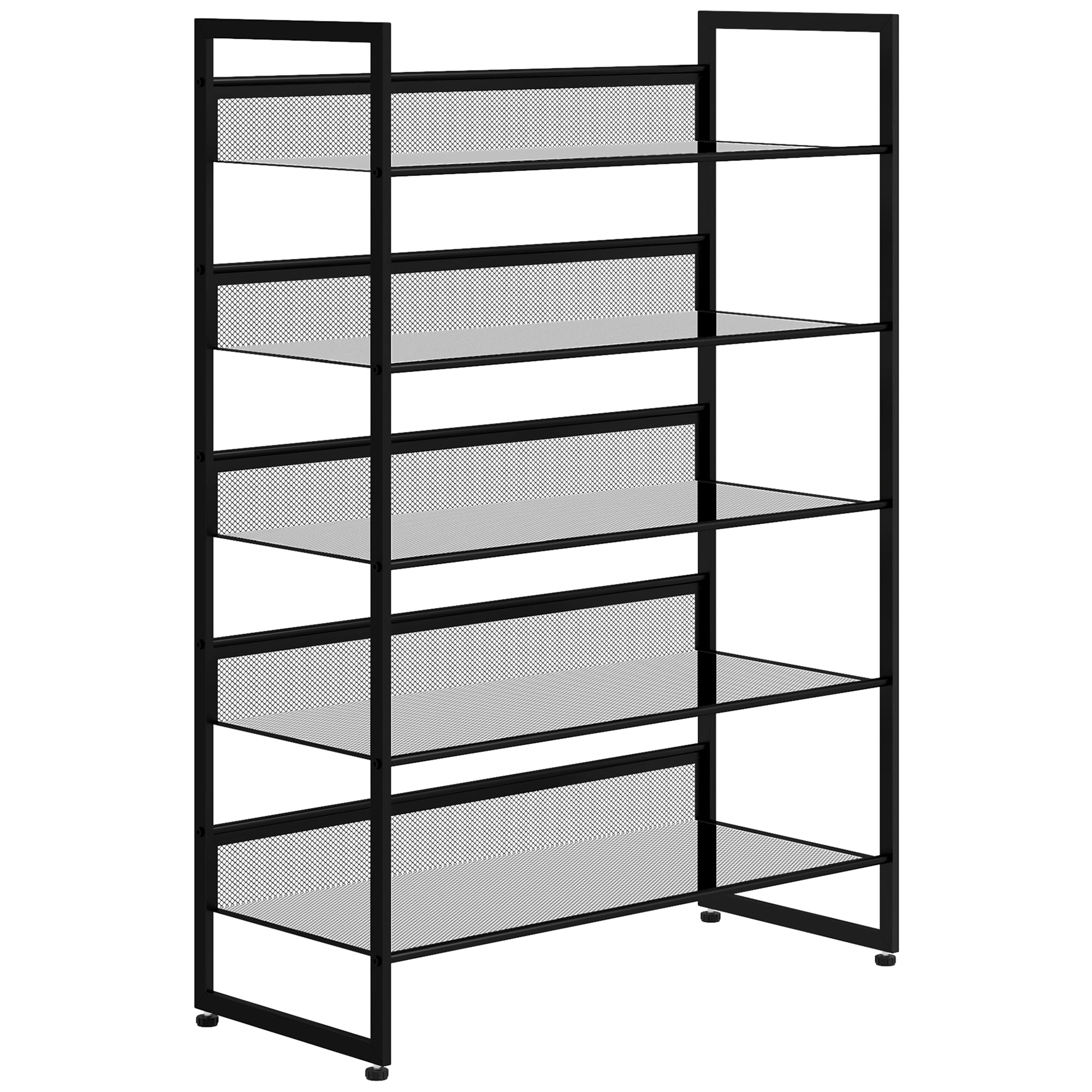 Elegant Sort Skohylde med 5 Hylder - Optimer Dit Rum!