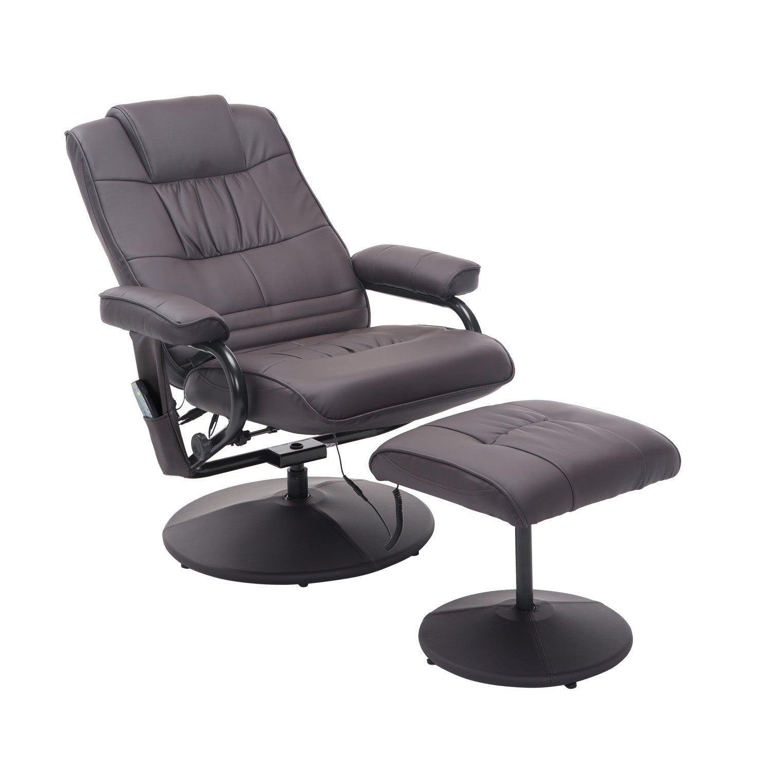 Massagestol med Fodskammel og Fjernbetjening - 10 Vibrationer
