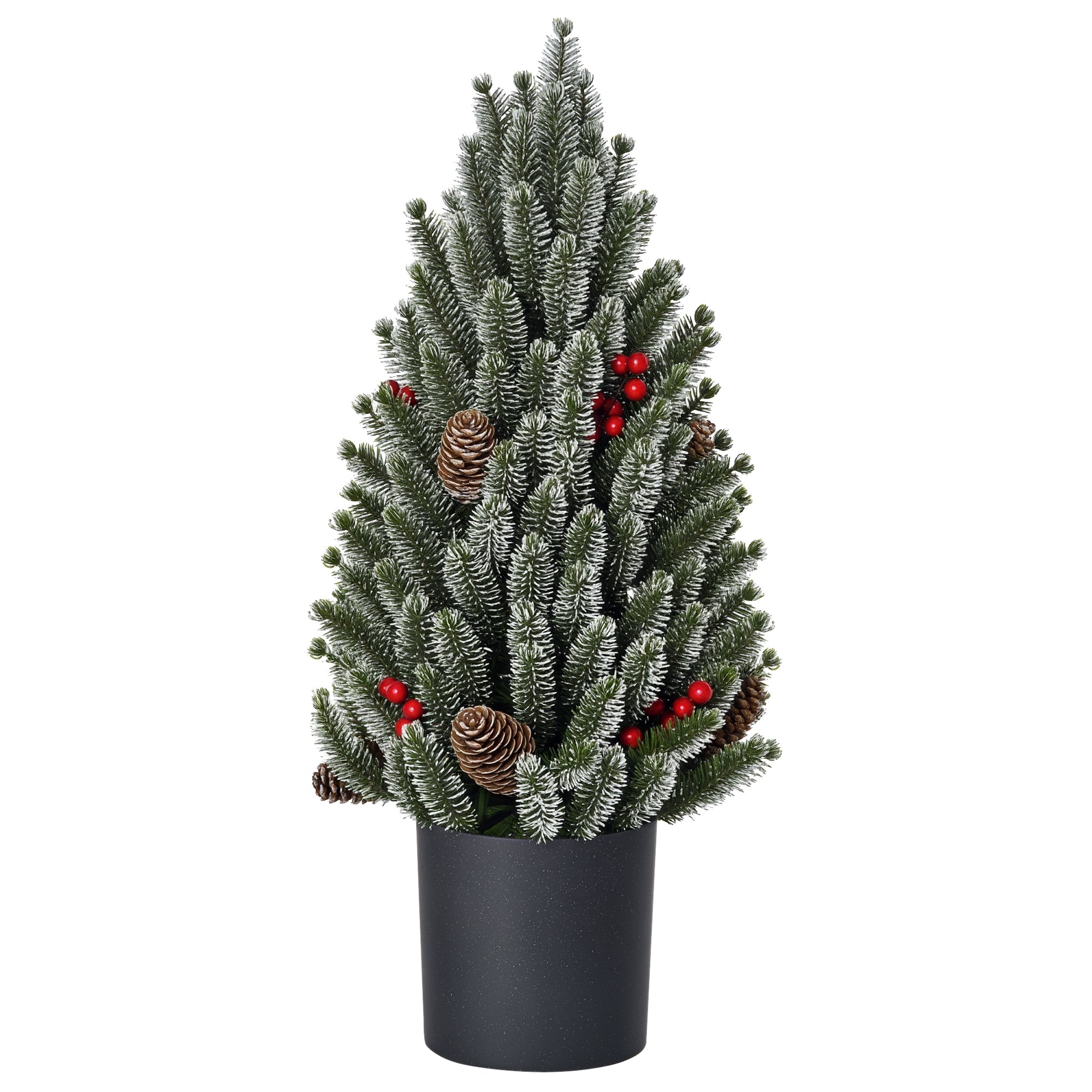 Mini Juletræ med Kogler og Røde Bær - Flerfarvet 50 cm
