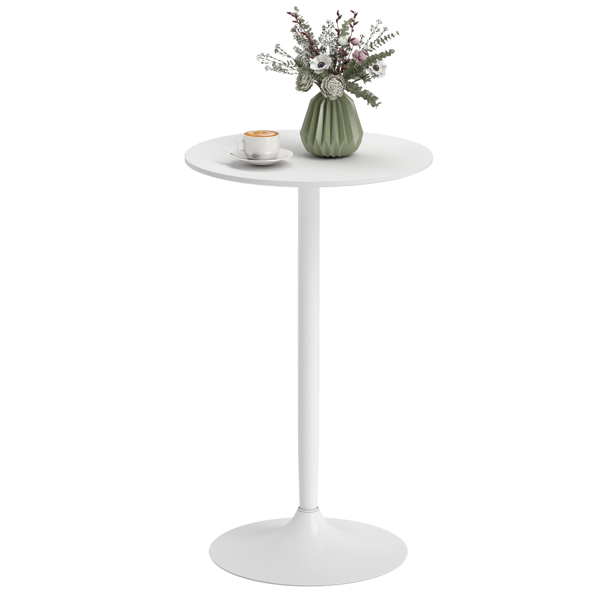 Elegant Hvidt Barbord til 2 Personer - Rundt Design