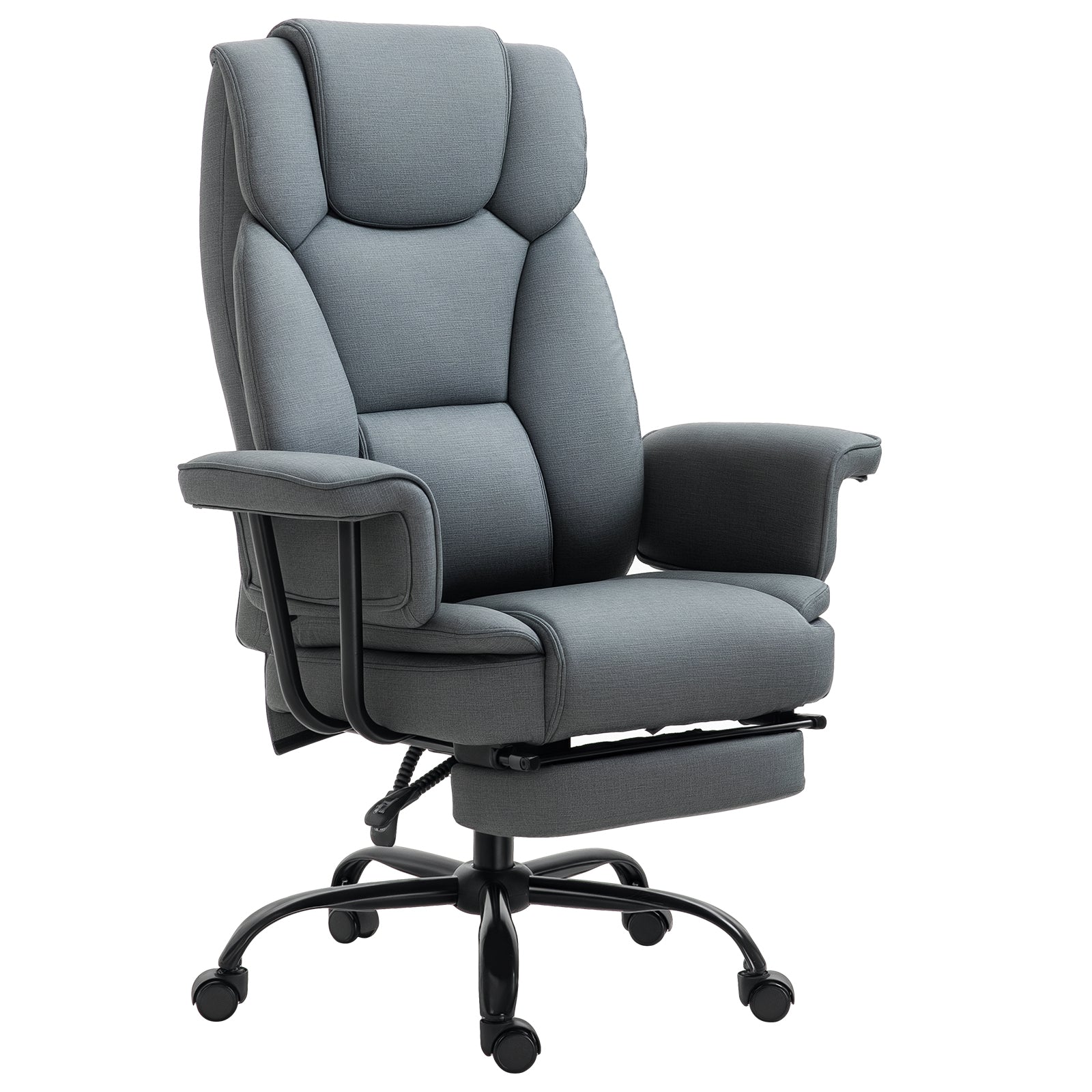 Kontorstol Ergonomisk Executive-stol 360? Drejelig Computerstol Højdejusterbar Med Nakkestøtte Og Polstrede Armlæn Med Fodstøtte Kunstlæder 68 X 80 X 120 - 126 Cm  4250871278916
