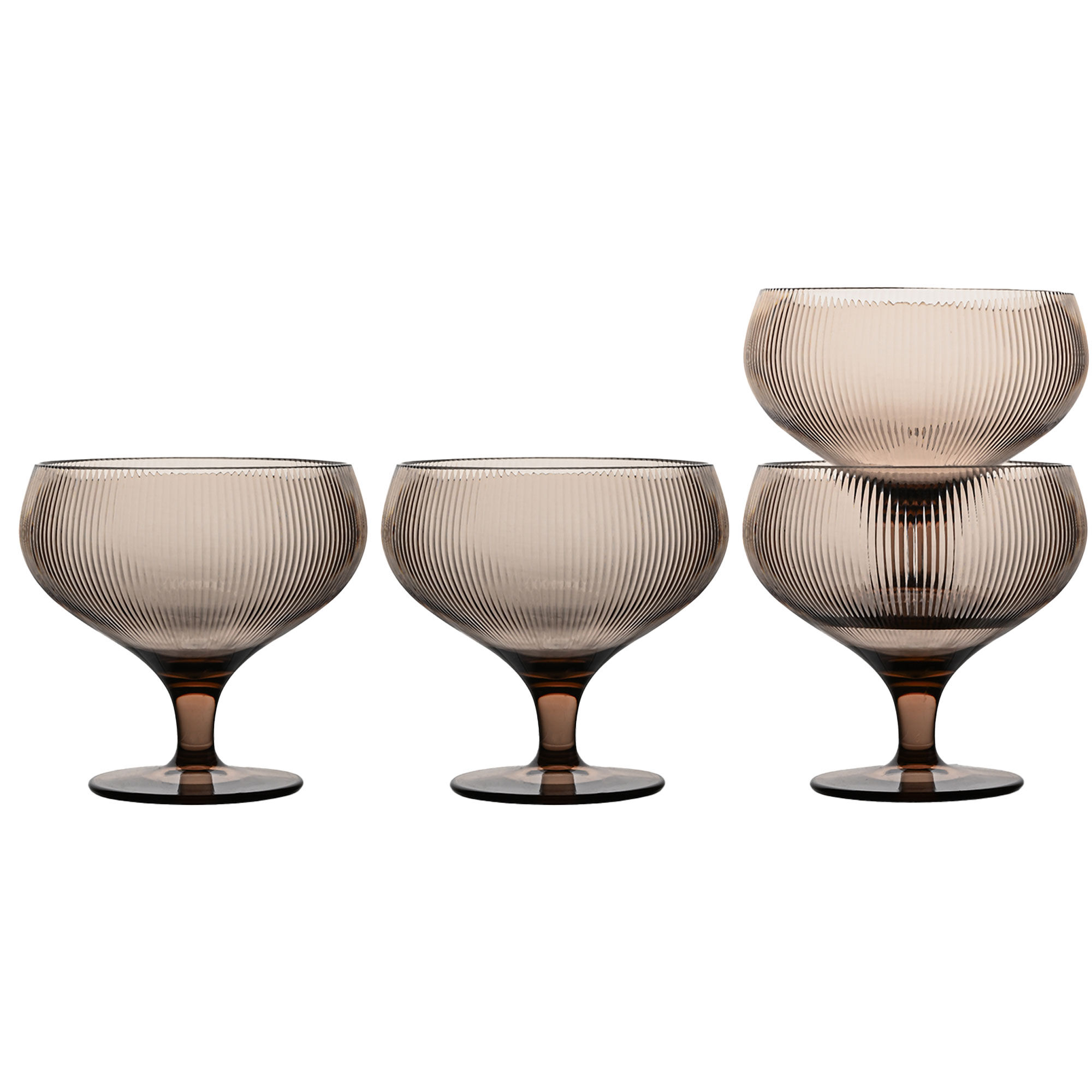 Sagaform Billi Champagneglas Brun 4 Stk