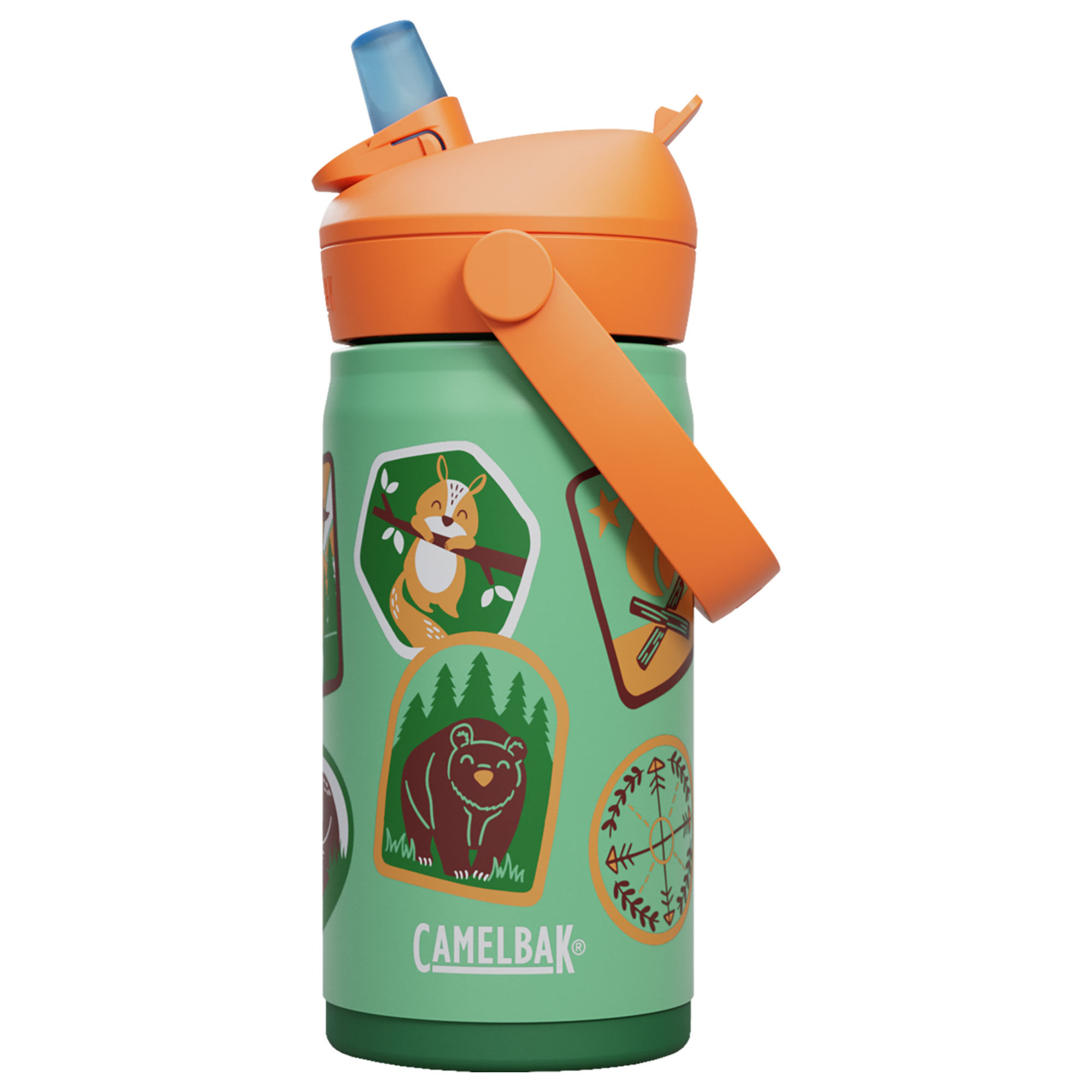Camelbak Thrive Flip Straw Kids Drikkeflaske 035 Liter Camp Badges