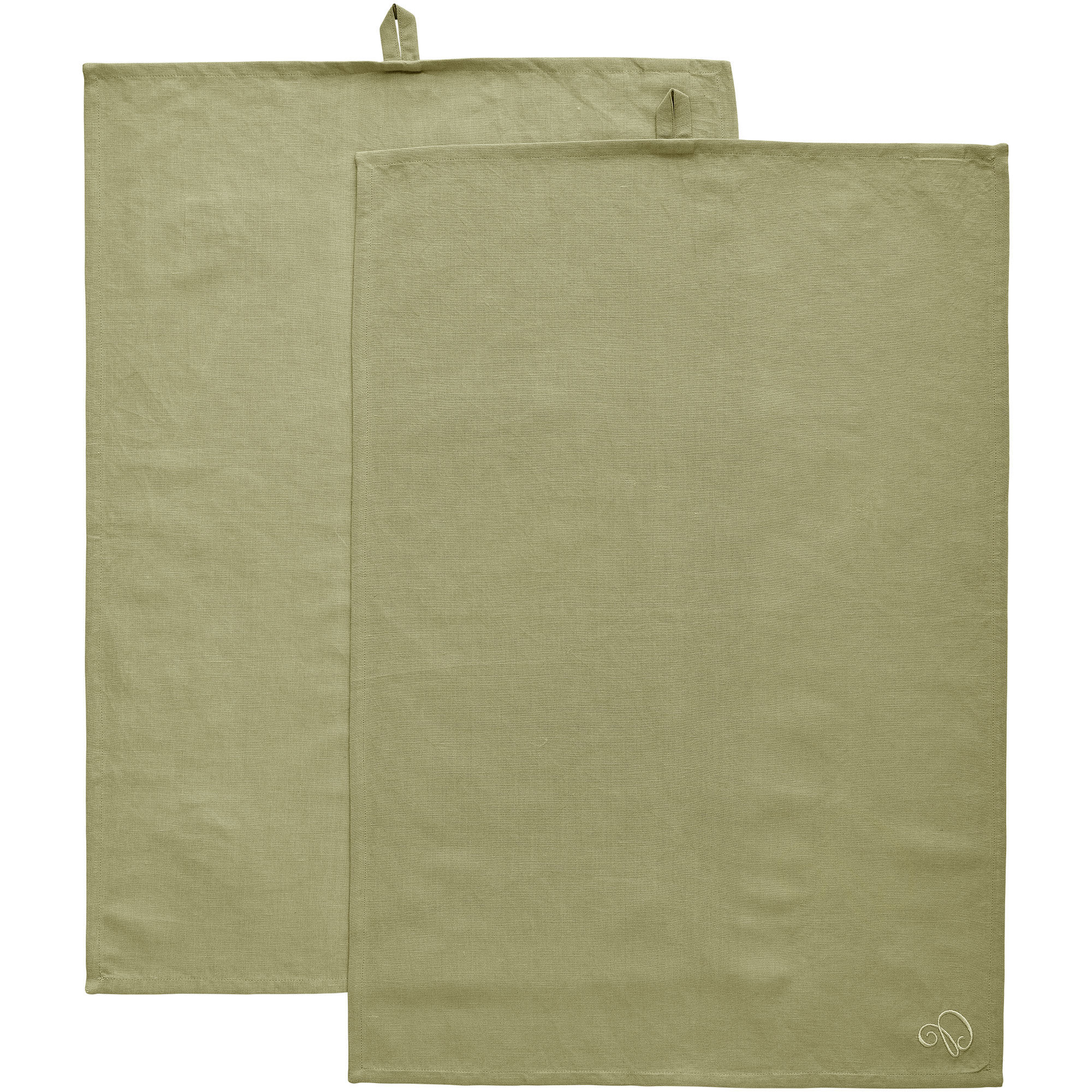 Decotique Sienna Viskestykke Hør 70 ? 50 Cm 2-pak Grøn  7340149801117