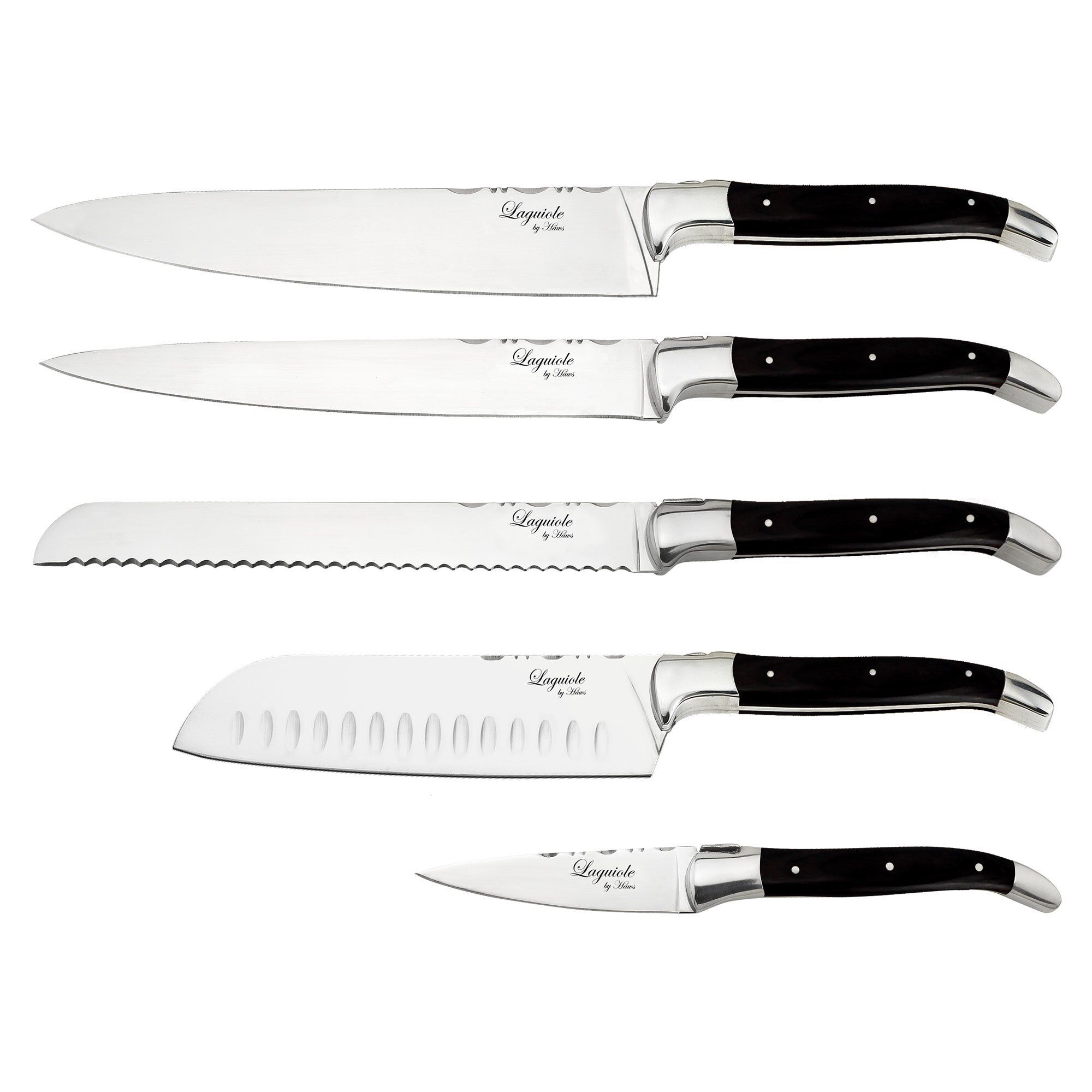 Kokkens Knivsæt 5 Dele Black Wood  5712087101659