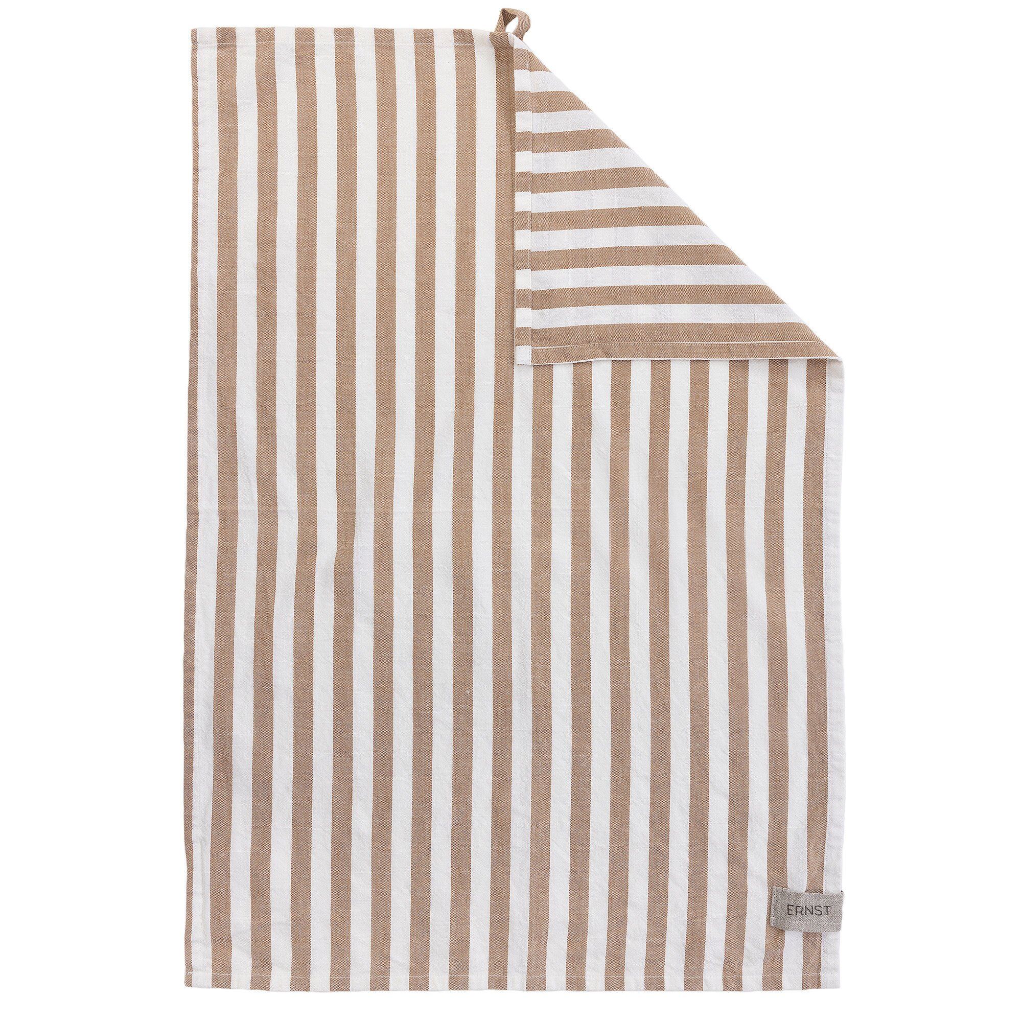 Viskestykke Bred Stribe 47 X 70 Cm Karamelhvid  7332481081944