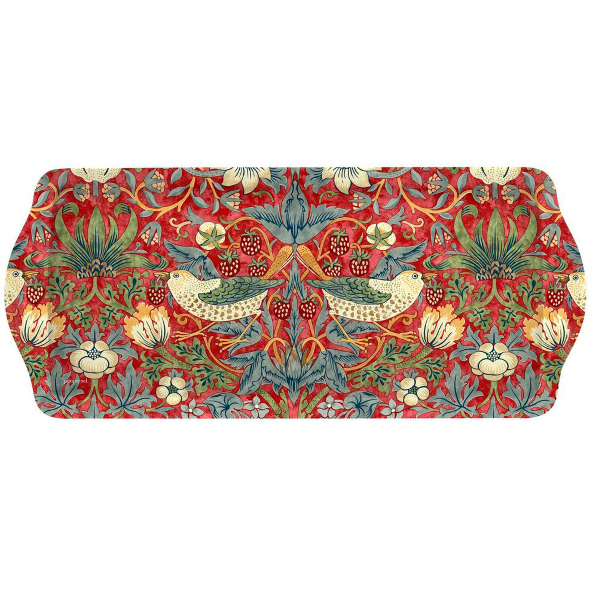 Serveringsbakke 'Strawberry Thief' i Rød - Elegant Design