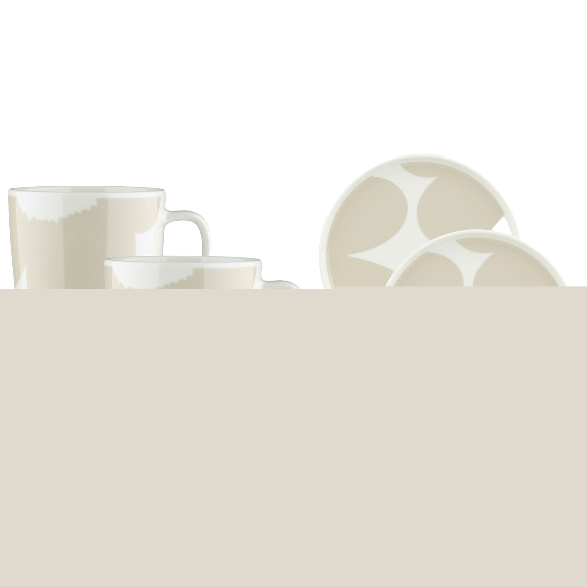 Iso Unikko Morgenmadsæt Hvidbeige 4 Dele  6411255017950
