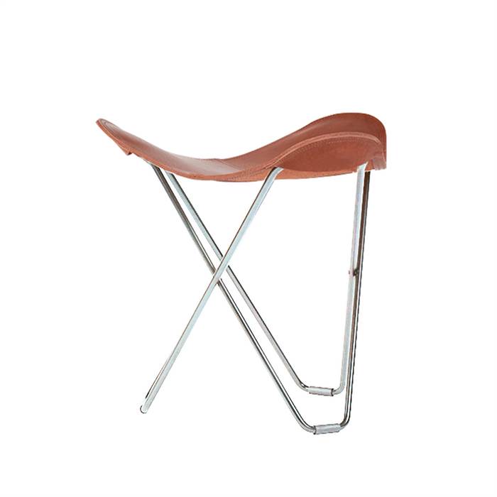 Cuero Pampa Flying Goose Taburet - Krom Stel - Montana