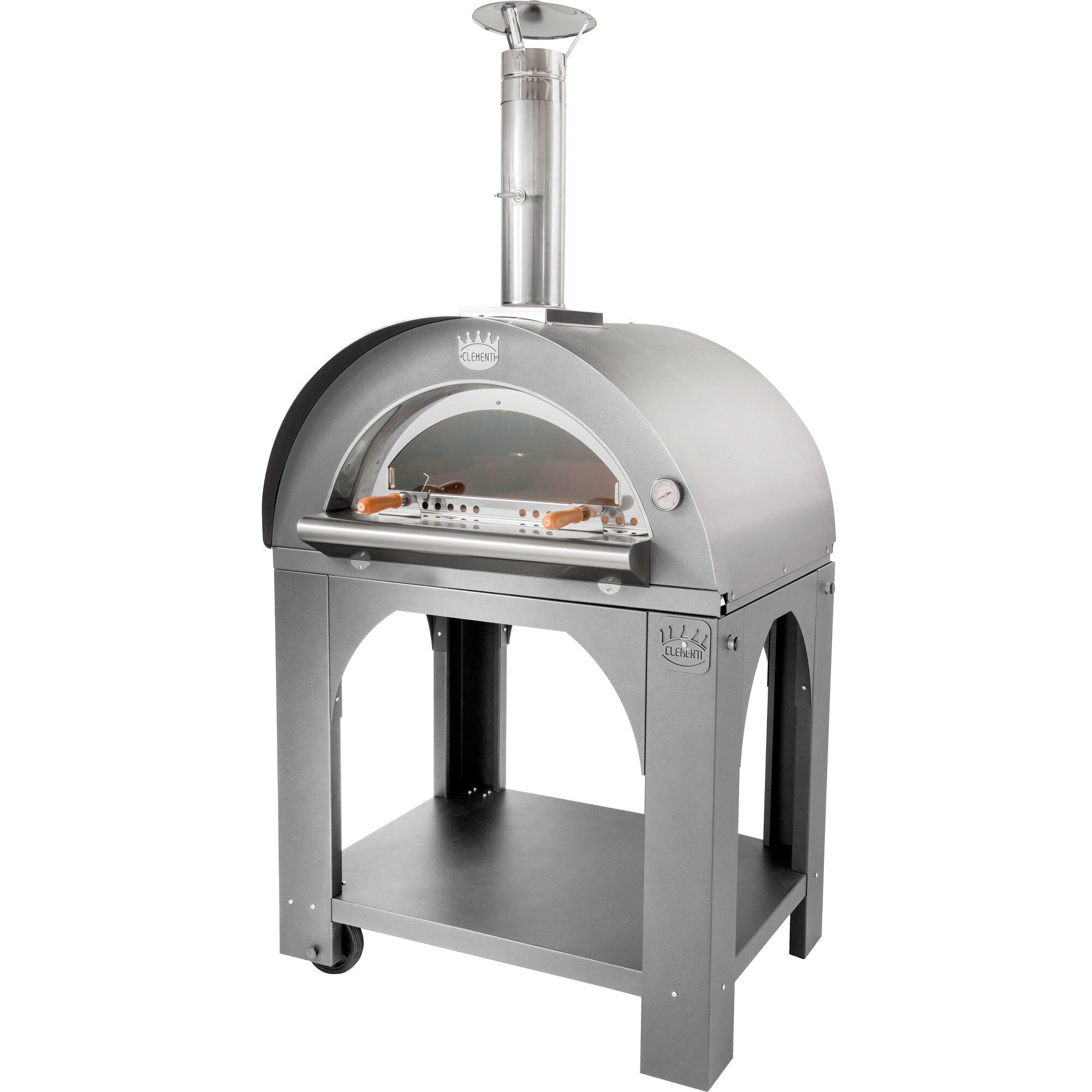 Pulcinella Brændefyret Pizzaovn 60x60 Cm Rustfrit Stål  P1853803