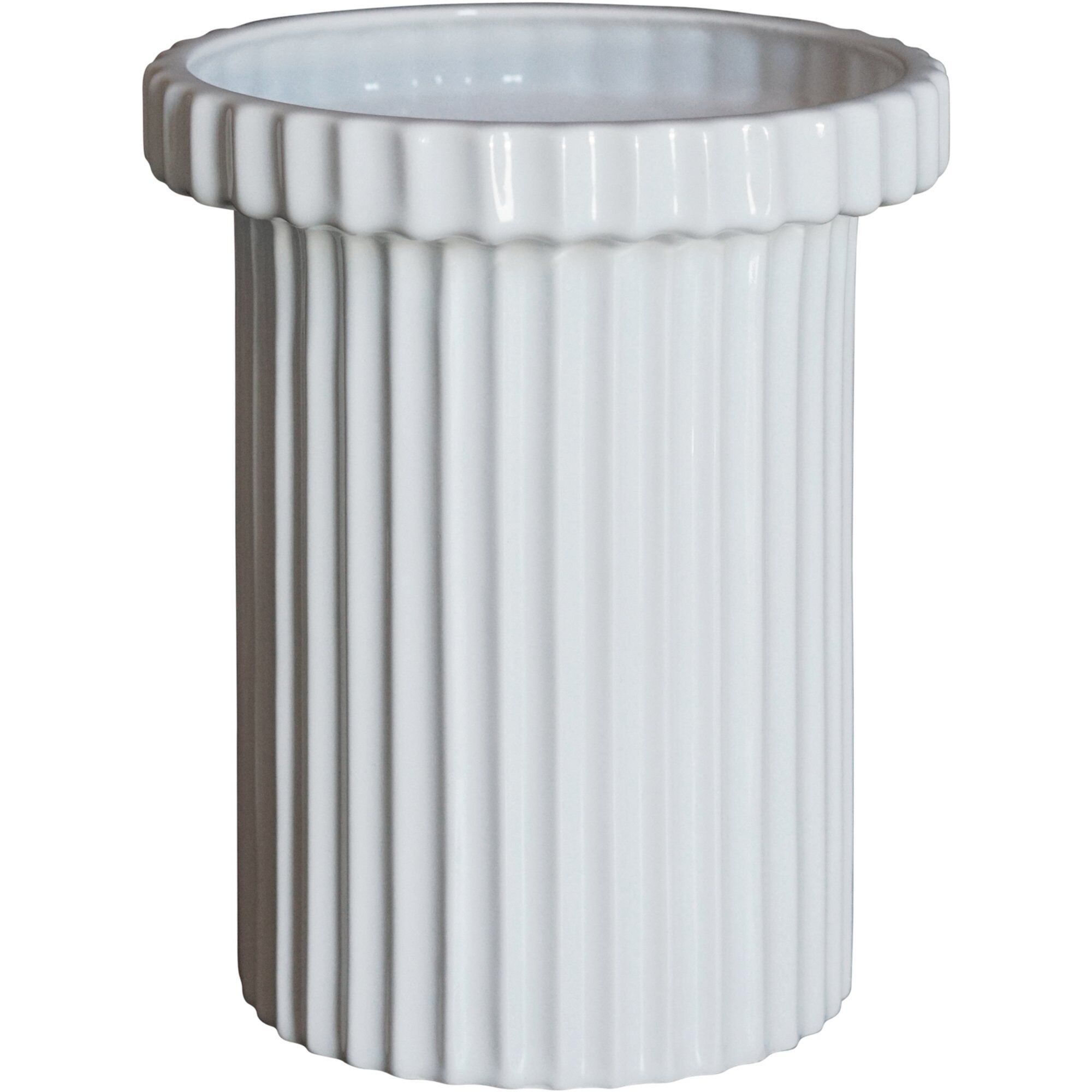 Stripe Krukke Small Shiny White  7350046507456