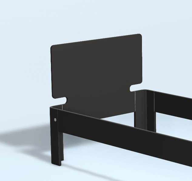 Auping Auronde Gavl - Enkeltseng - Høj Model - Sort - 100 Cm