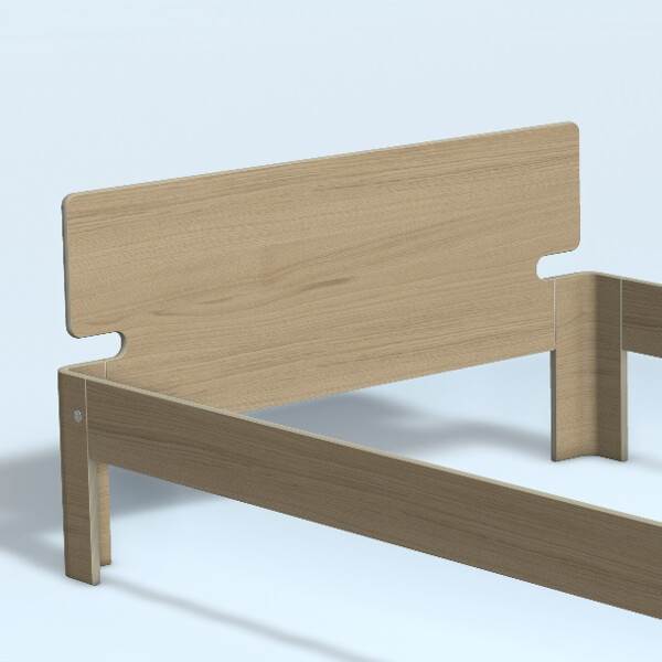 Auping Auronde Sengegavl - Lav Model - Natur Eg - 140 Cm
