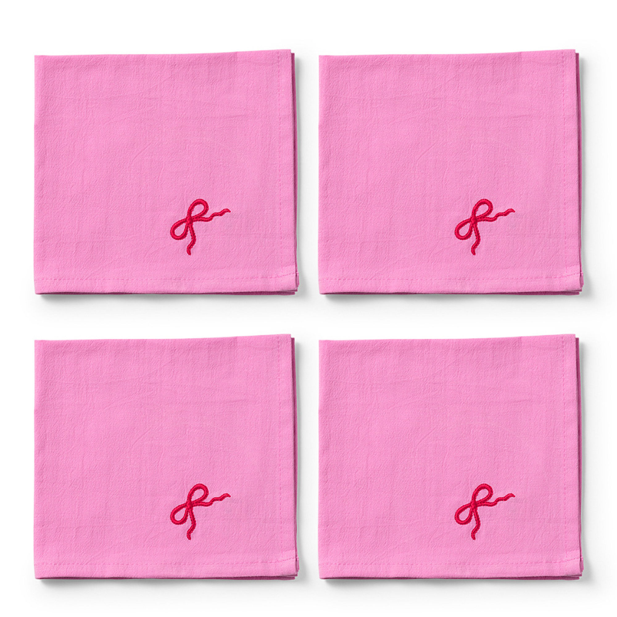 Midnats Pink Bow Serviet 40x40 Cm Lyserød 4 Stk  7350117616094