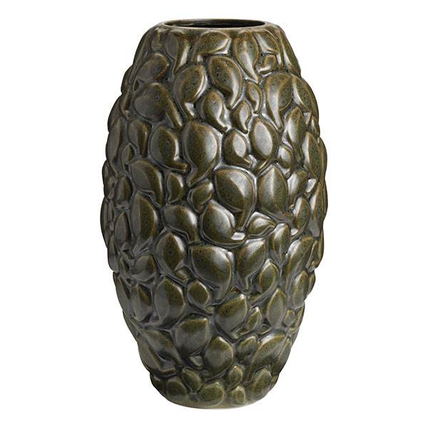 Knabstrup Leaf Vase - 40 cm - Khaki Limited Edition