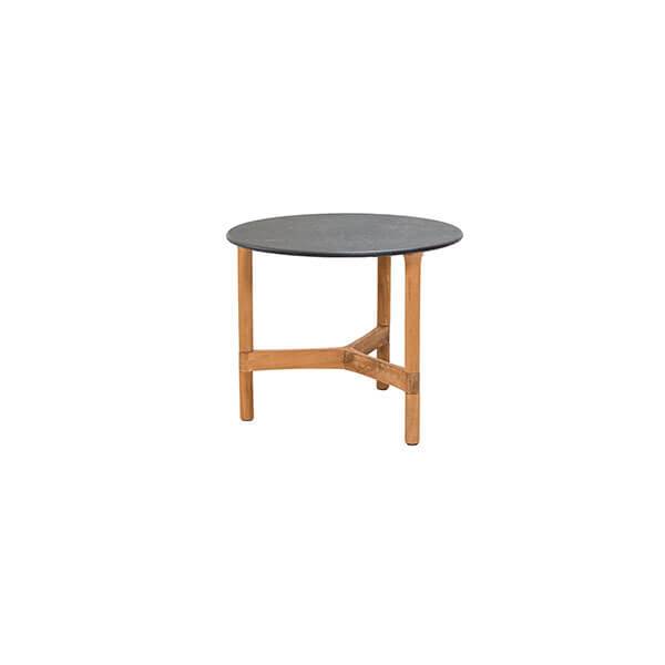 Cane-line Twist Sofabord - ø45 Cm - Teak Stel - Bordplade: Fossil Sort