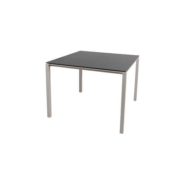 Cane-line Pure Havebord - 100x100 Cm - Nero Sort Bordplade Stel: Taupe