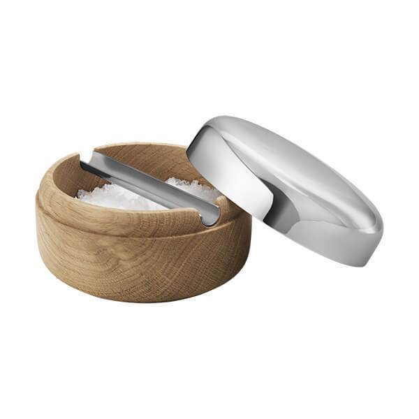 Georg Jensen Alfredo Saltkar i egetræ med stål låg