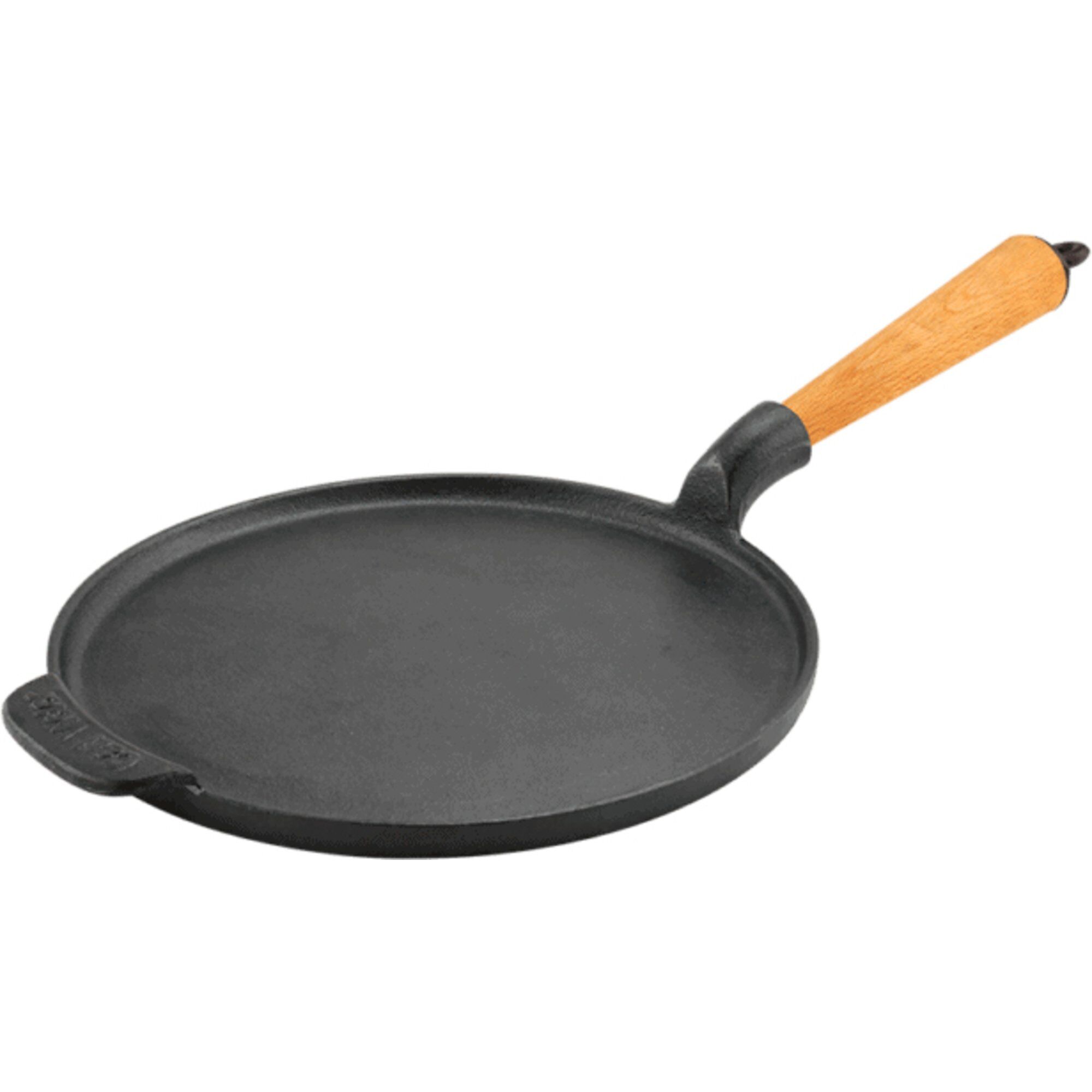 Pandekagejern I Støbejern 23 Cm Håndtag I Bøg  7350013822384