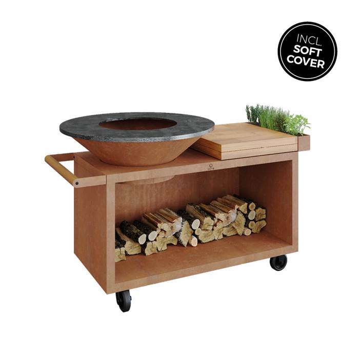 Ofyr Grill Island Corten 100 Pro Teak Wood