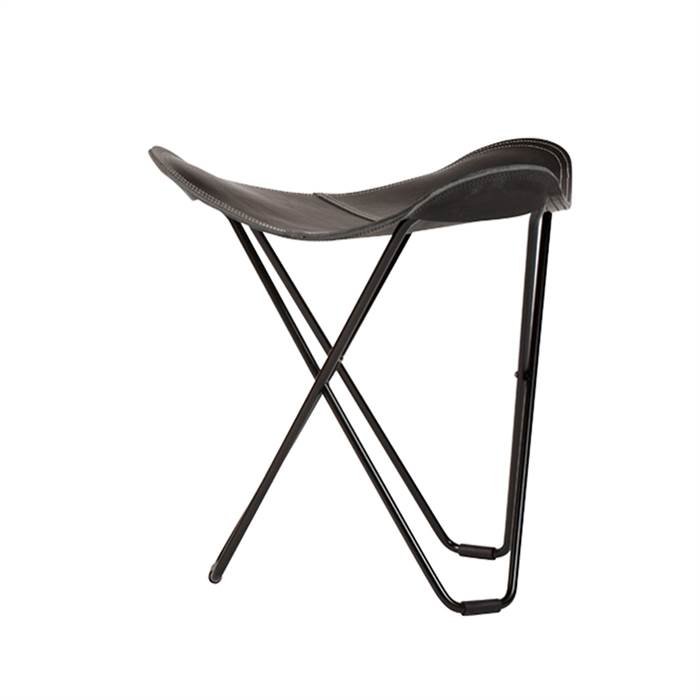 Cuero Pampa Flying Goose Taburet - Sort Stel - Sort