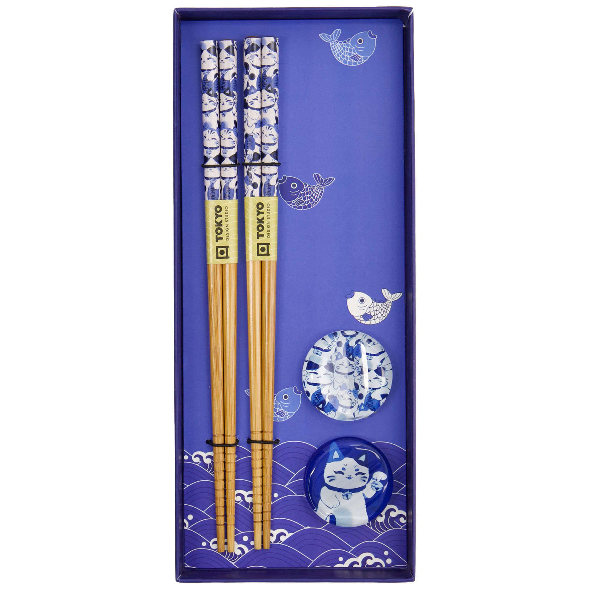 Tokyo Design Studio Lucky Cat Spisepinde Gaveæske 2-pak  8721041611100