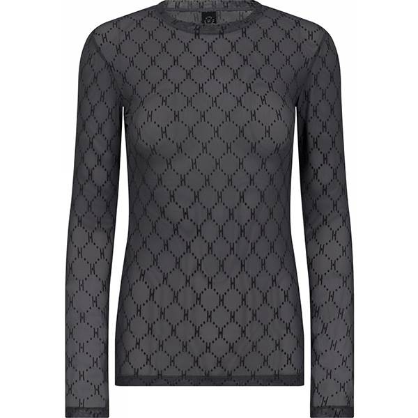 Hype The Detail Mesh Bluse – Grå Langærmet Trendy Bluse