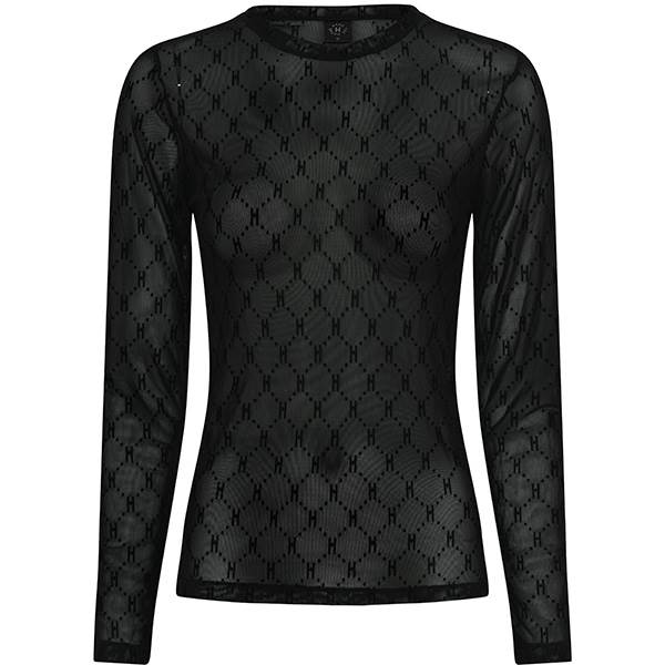 HYPE THE DETAIL Mesh Bluse - Sort med Logo