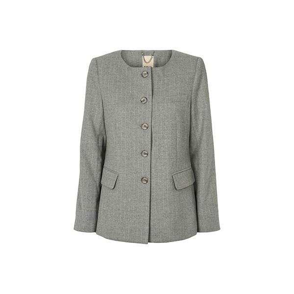 Elegant PBO Ladylo Blazer med pinstripe i grå
