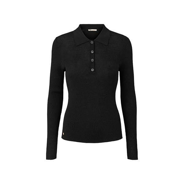 Pbo Freesia Strikket Polo - Sort Elegance til Hverdag