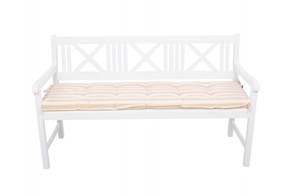 Aston Bænkhynde – 3 Pers Beige-Hvid Stribet Tilbud!