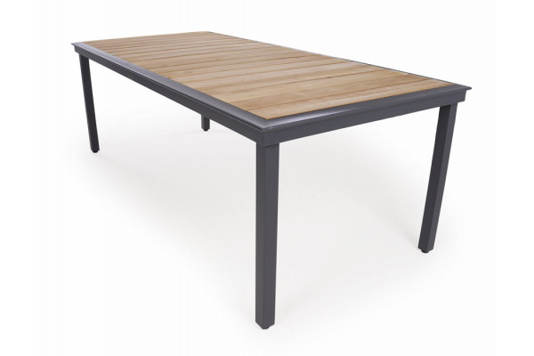 Daneline Eva Teak Havebord - 102x219 Cm - Grå