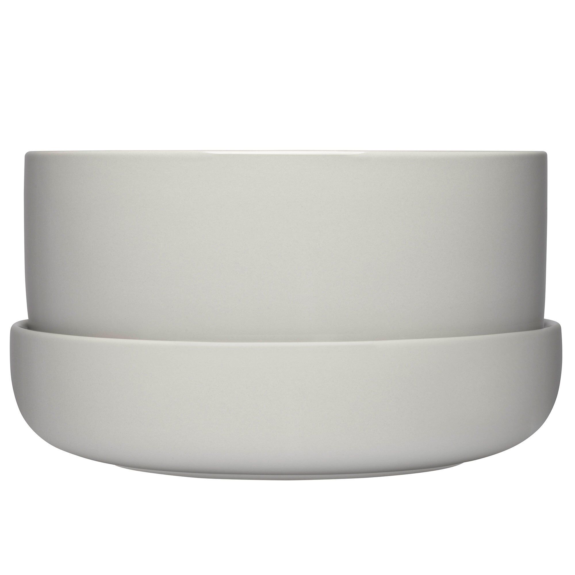 Nappula Urtepotte Med Underskål 24 X 13 Cm Lysegrå  6411923682602