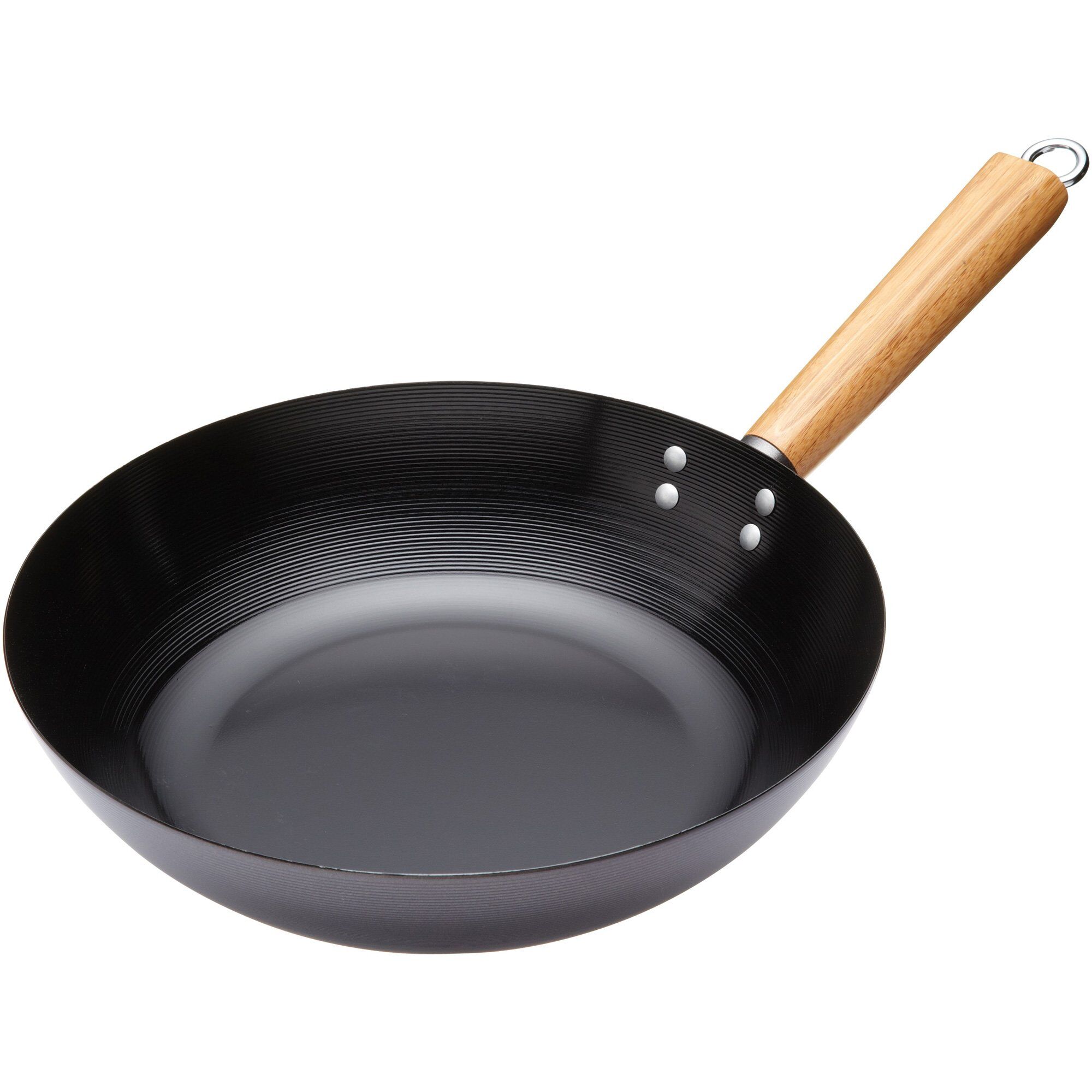 Wokpande i Kulstål 30 cm - Perfekt til Asiatisk Madlavning